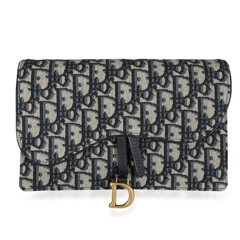 Saddle Pouch Blue Dior Oblique Jacquard